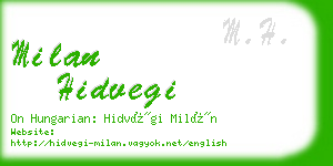 milan hidvegi business card